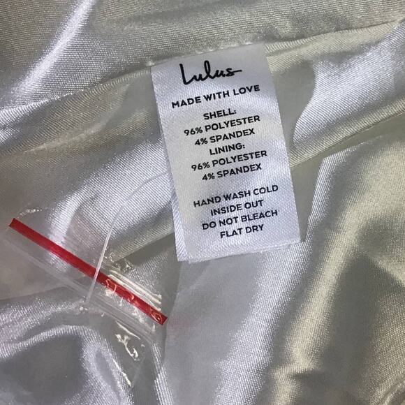 LULU'S SZ L Eternal Promise Ivory Satin Cowl Back Sleeveless Maxi Dress NEW B41 - Picture 8 of 9